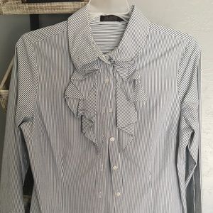 The Limited, button down, pin stripe, work shirt.